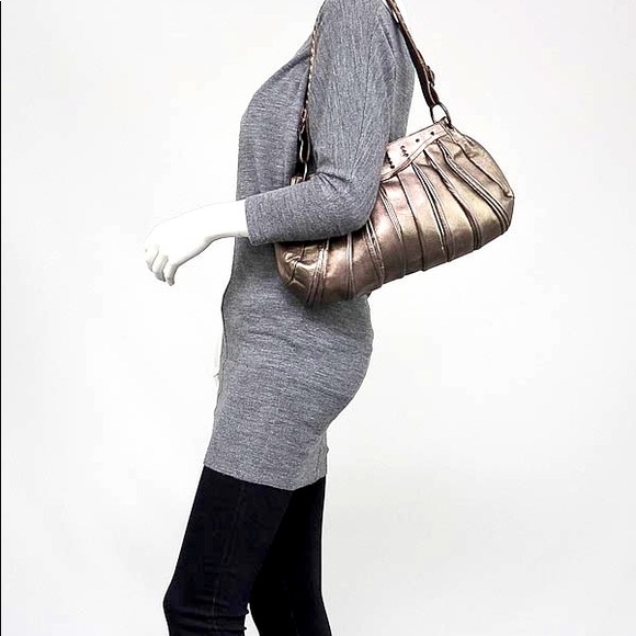 Bottega Veneta Handbags - BOTTEGA VENETA VINTAGE BRONZE METALLIC SHOULDER BAG